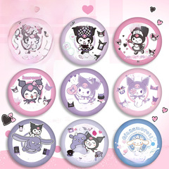 Cartoon badge with small cats, dogs, rabbits, and little people, 5.8cm, made of enameled iron, supports distribution and cross-border trade.