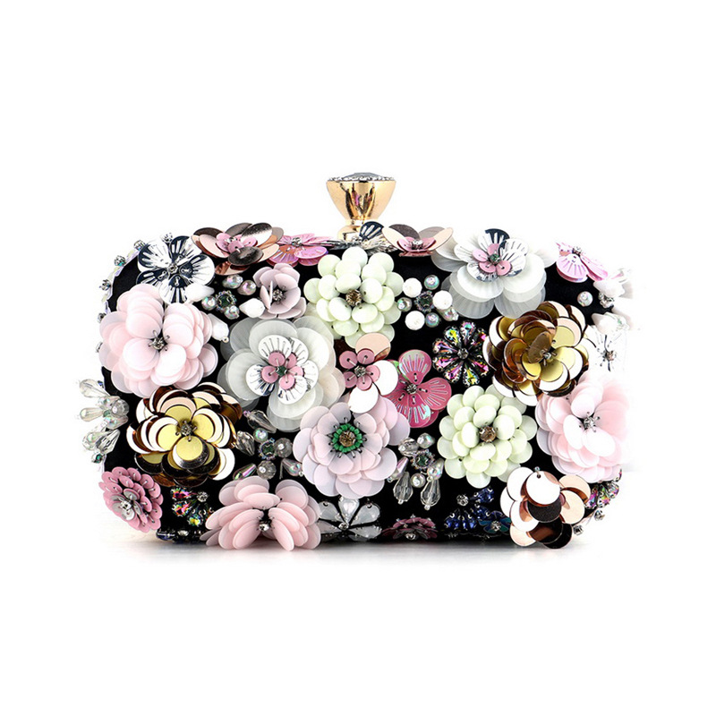Borsa da sera da donna con paillettes fatte a mano e fiori, nuova moda per la cena, 2023_voghion.com