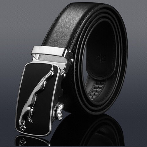 Automatic buckle two-layer cowhide men's belt, casual and fashionable leather belts, business men's belt wholesale