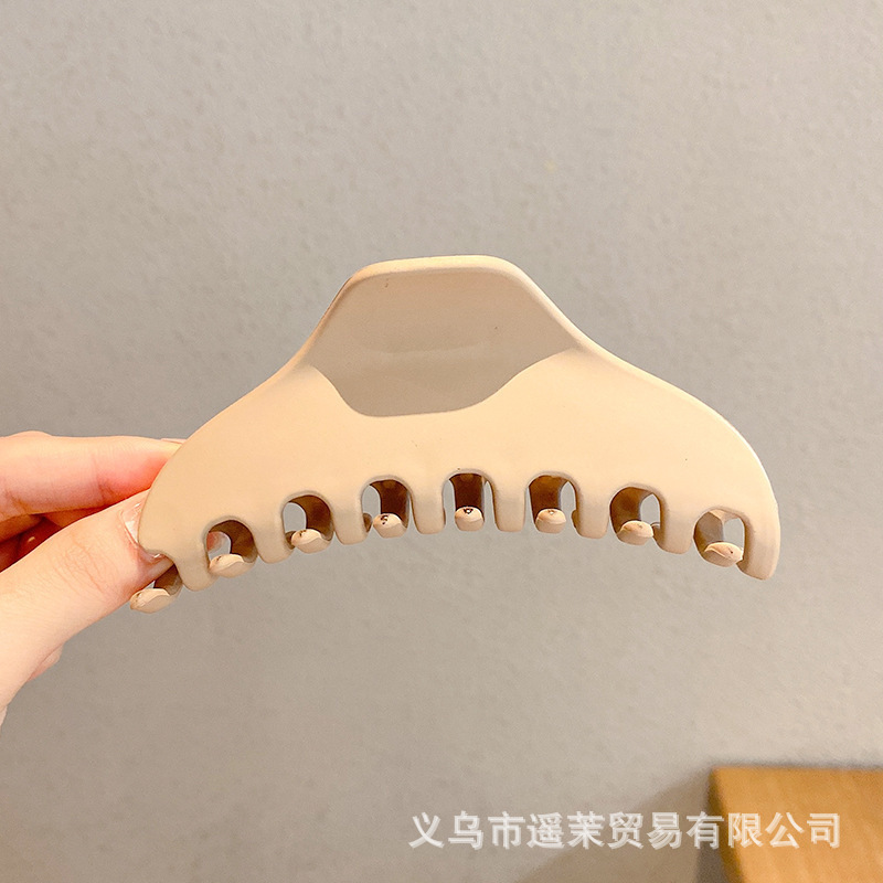 咖色磨砂抓夹女2025年新款发夹后脑勺大号发量多鲨鱼夹子发卡头饰|undefined