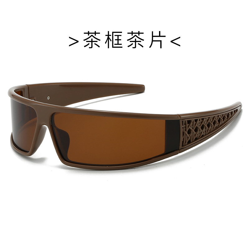 D Diadema futurista, gafas de sol, gafas de conducción integradas, gafas de sol polarizadas deportivas, sentido avanzado Y2K, protección UV