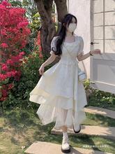茶歇法式初恋连衣裙仙女超仙森系夏季气质公主蓬蓬蛋糕长裙小个子