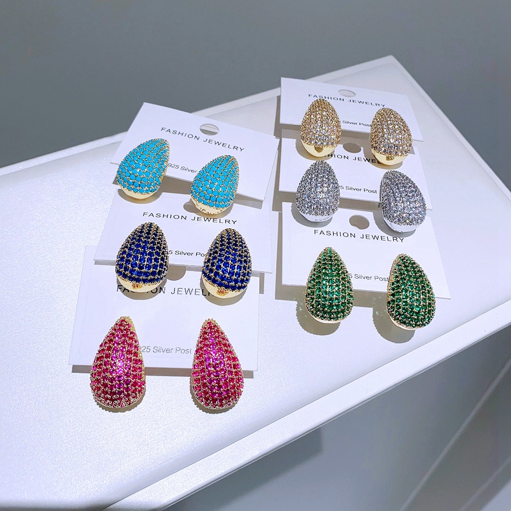 Fashion White Gold White Zirconium Copper Inlaid Zirconium Drop