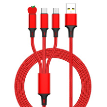 加長2 3米快充三合一多頭充電線適用於安卓蘋果Typec一拖三數據線