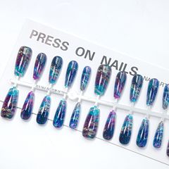 【皎瓏】閃耀貓眼穿戴甲高端琉璃藍輕奢優雅預製甲穿戴甲美甲甲片