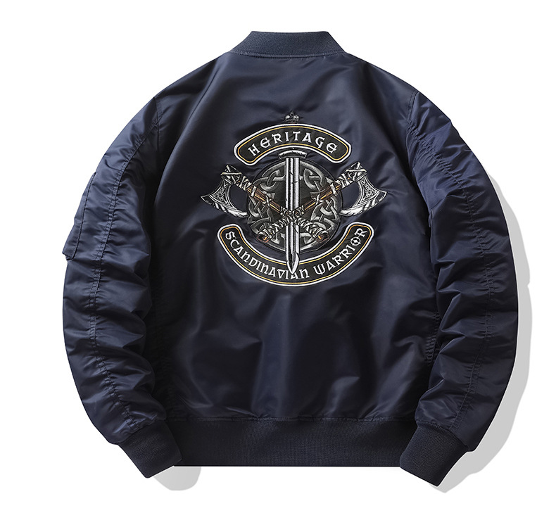 Men's Bomber Jacket Retro Stand Collar Casual Workwear Pilot Style_voghion.com
