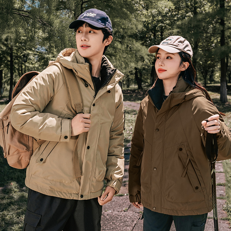 Comercio exterior chaqueta de algodón mujer 2025 invierno nuevo trabajo chaqueta de algodón chaqueta pareja corta suelta al aire libre chaqueta de asalto image 1