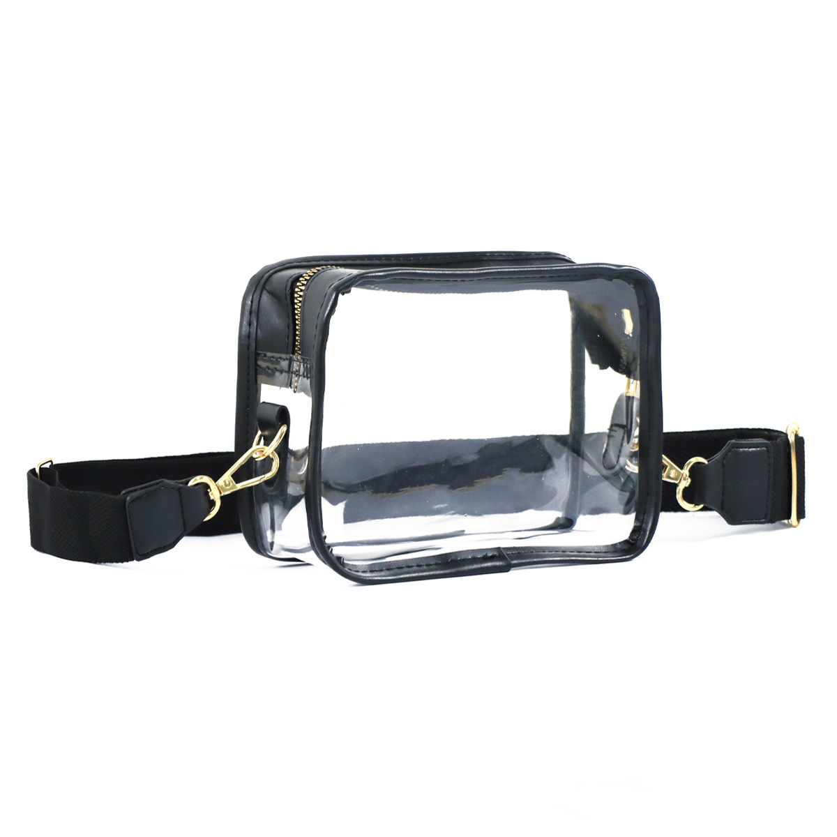 Femmes Moyen Pvc Couleur Unie Vêtement De Rue Transparent Carré Fermeture Éclair Sac Bandoulière display picture 2