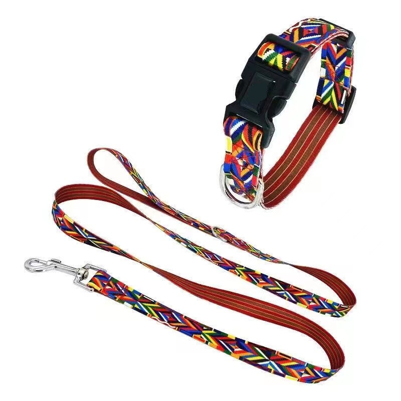 Perro cuerda Arco Iris cinturón perro caminando cuerda transfronteriza Venta caliente mascota entrenamiento collar Correa perro grande cuerda suministros para mascotas al por mayor