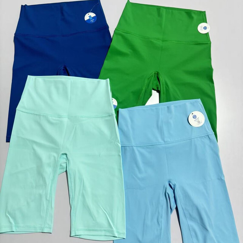 Candy-Colored Nude-Feel High-Waisted Butt-Lifting Tight Cycling Shorts Quick-Dry Outerwear Fitness Yoga Shorts for Women