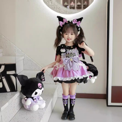 Children's Lolita Princess Dress Summer New Thin Cartoon Girl Lolita Puff Dress Koromi Belts Dress
