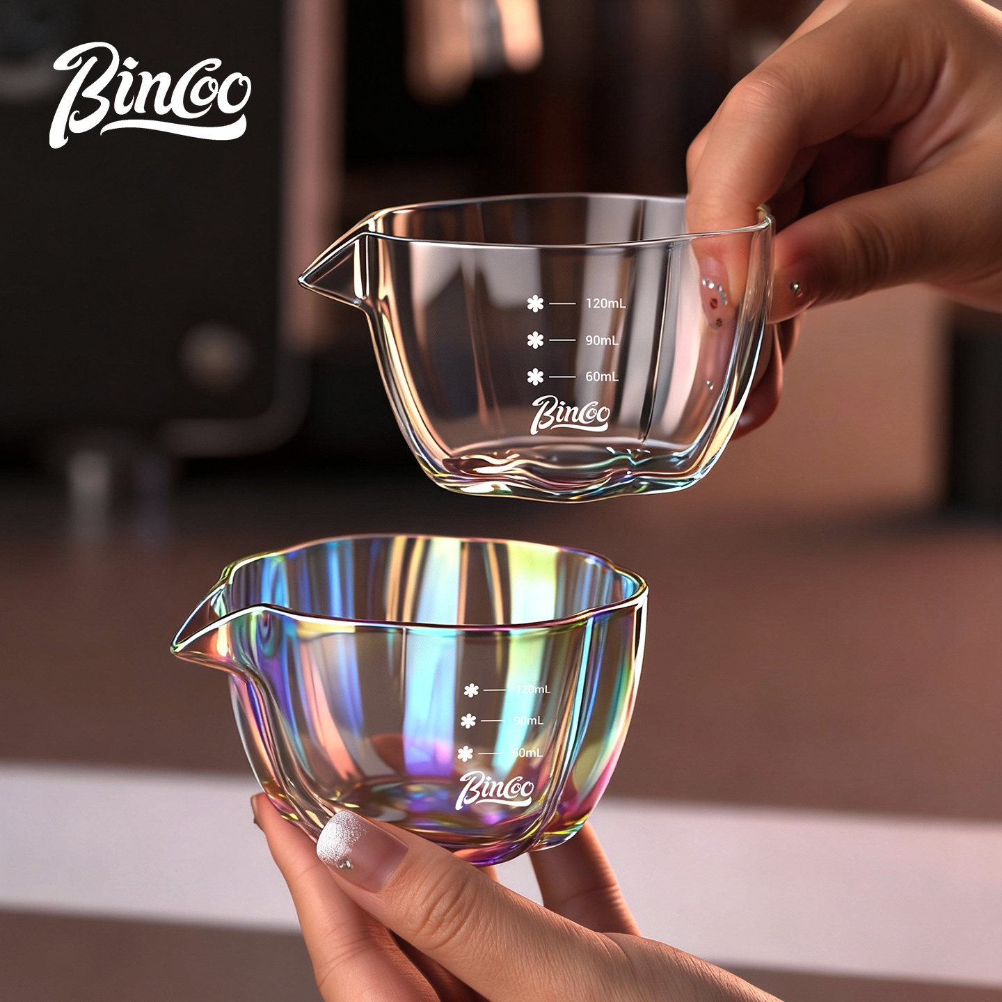 Bincoo Concentrated coffee glass measuring cup scaled