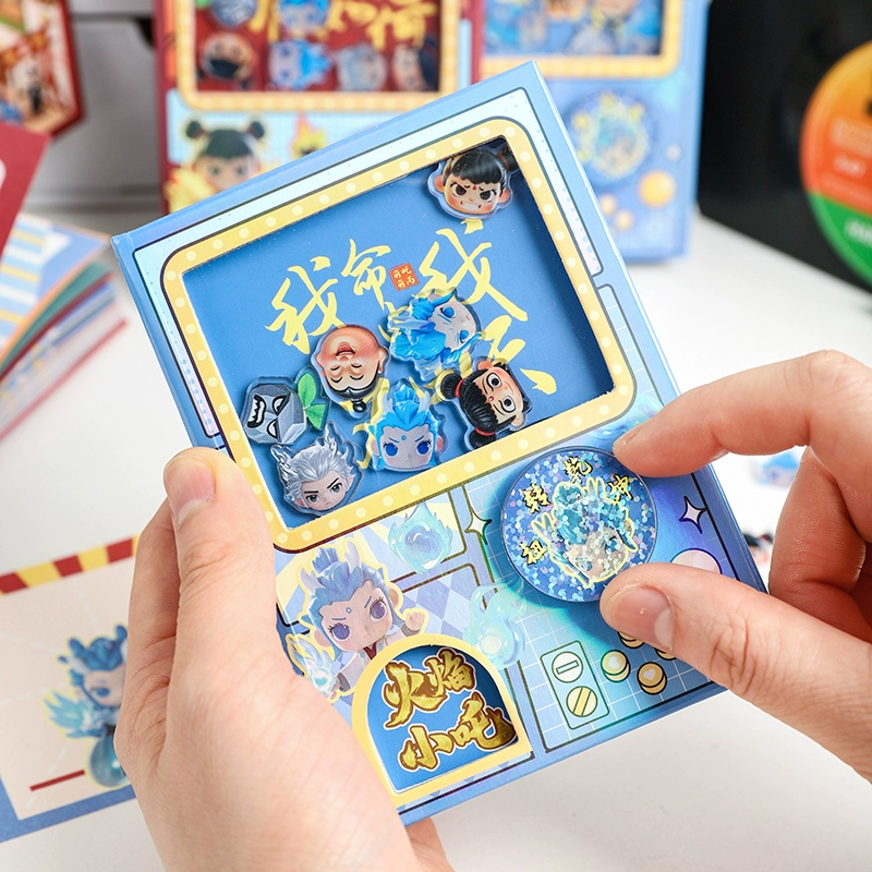 Карманная книжка‑авторучка Flame Little Nezha Gashapon Машина Школьная раскраска страница тишины механизм рукопись блокнот для счета мужской