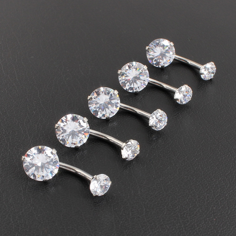 Piercing ombelico in acciaio inossidabile 316l con zircone_voghion.com