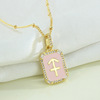 Brand square zodiac signs, necklace, fuchsia pendant, 2022 collection