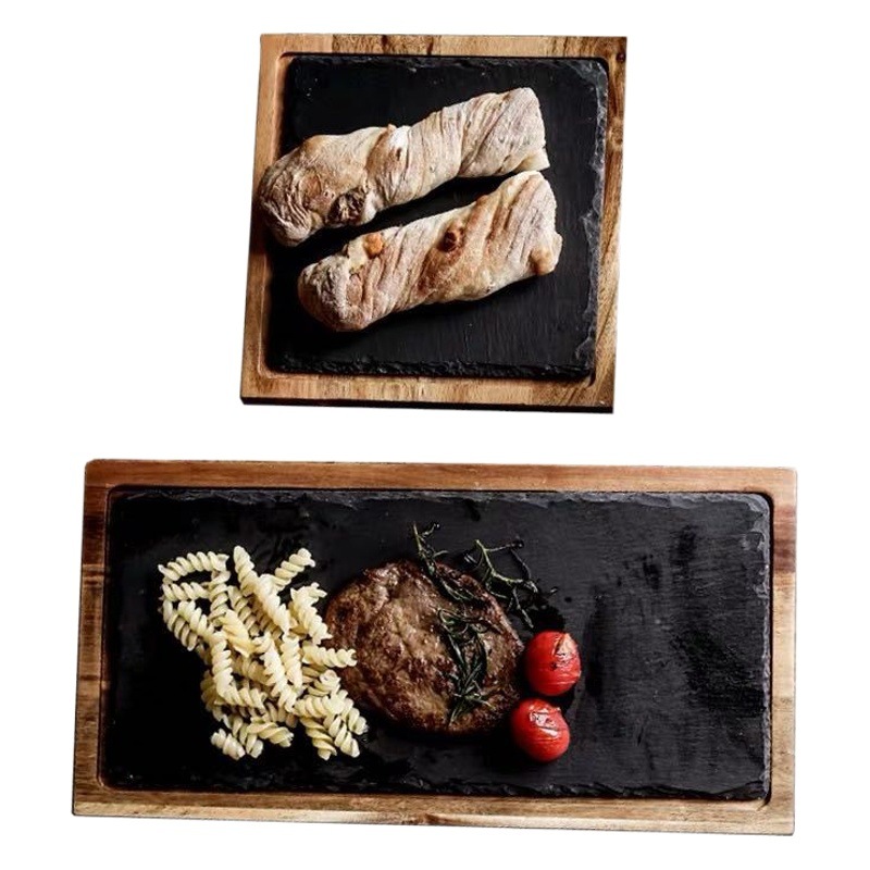 Nordic ins restaurante occidental comercial plato de carne roca Lovesick bandeja de madera postre merienda plato de sushi placemat