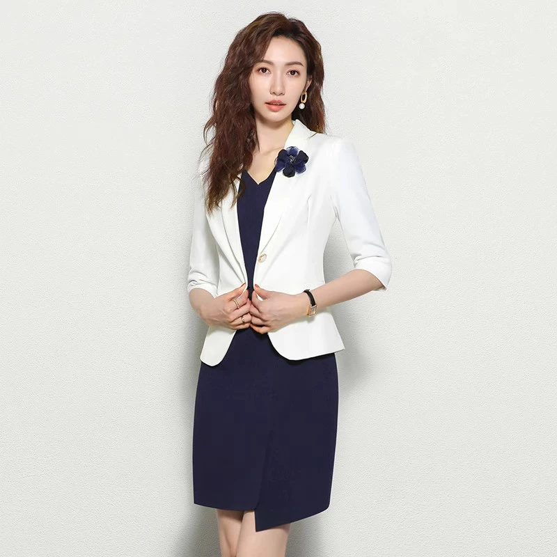 Профессиональная одежда Темперамент богиня Веер 2023 весенне-осенний модный костюм платейный Костюм Салон красоты рабочее платье костюм