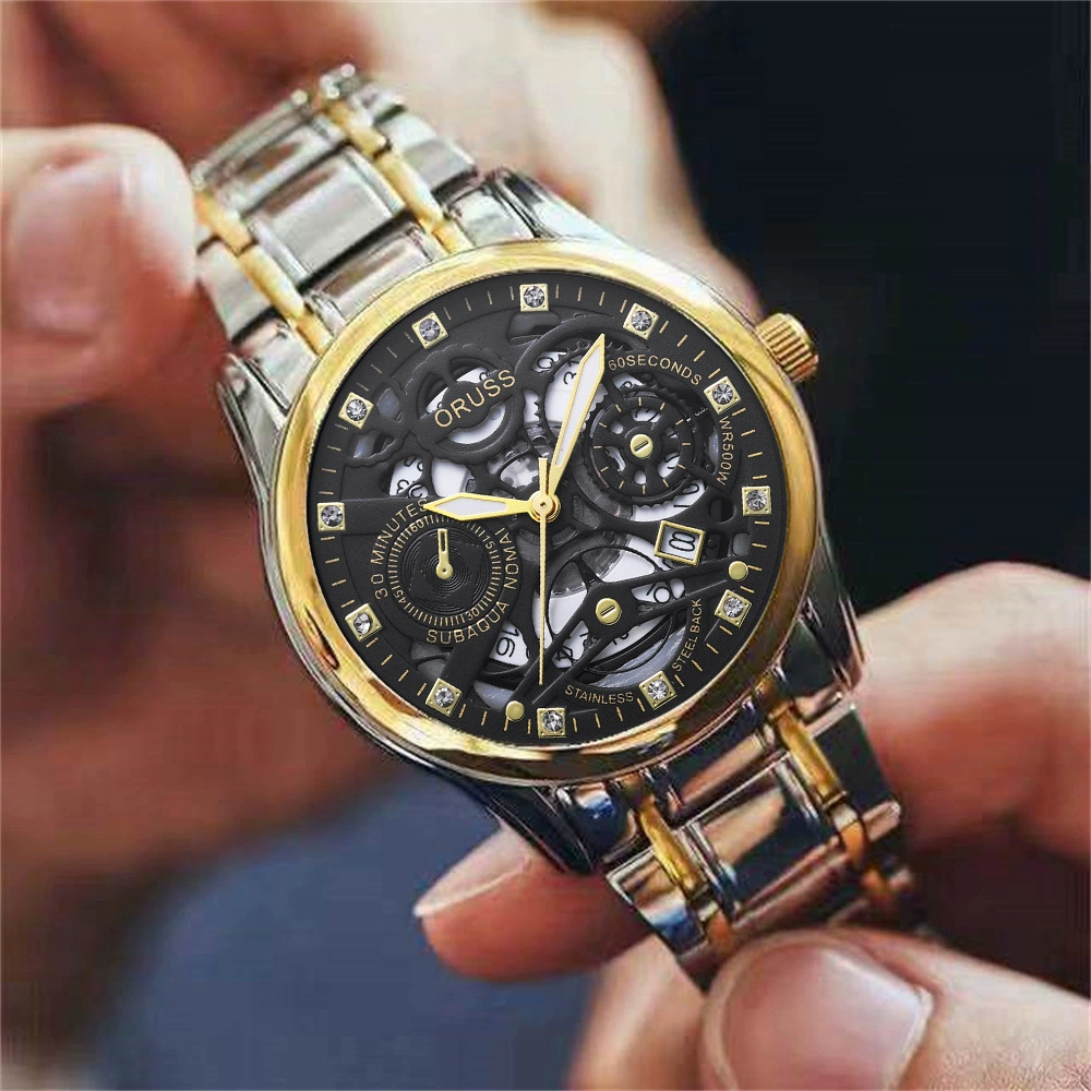 Встряхните взрывные модели Aori Shi дизайн зубчатых колес Мужские модные часы повседневный бизнес премиальные кварцевые часы