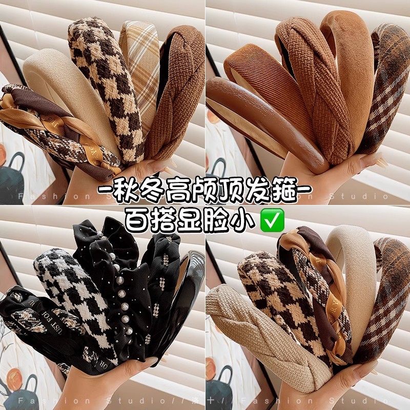 Meilad retro temperamento alto cráneo correa de cabello para mujeres 2025 nuevo estilo de estilo extranjero correa de cabello de moda universal toque de cabello