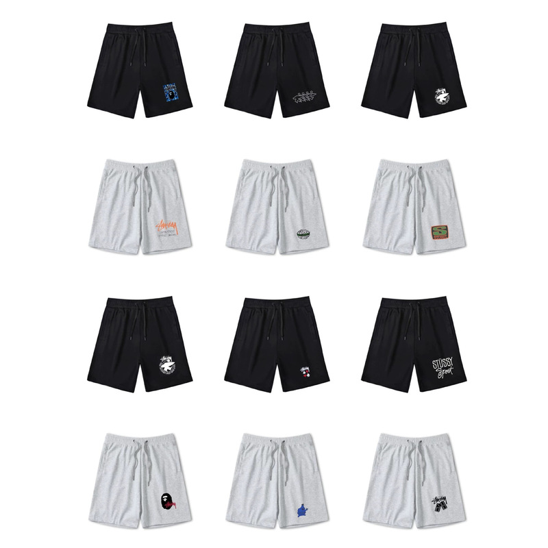Trendy Brand Stussy Simple Printed Sports Shorts for Men and Women, Summer Loose Casual Five-Point Shorts, Versatile Breathable Straight-Cut Trendy Brand Stussy Simple Printed Sports Shorts for Men and Women, Summer Loose Casual Five-Point Shorts, Versatile Breathable Straight-Cut