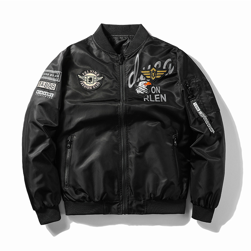 Chaqueta transfronteriza de piloto de estilo americano masculino chaqueta de marca de moda de primavera y otoño masculina doble cara vestir ropa de béisbol para aumentar el peso de la ropa masculina