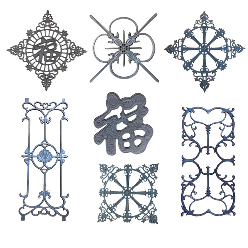 Cast iron flower iron gate accessories complete set rural iron gate flower decorations flower railings railings iron flowers
