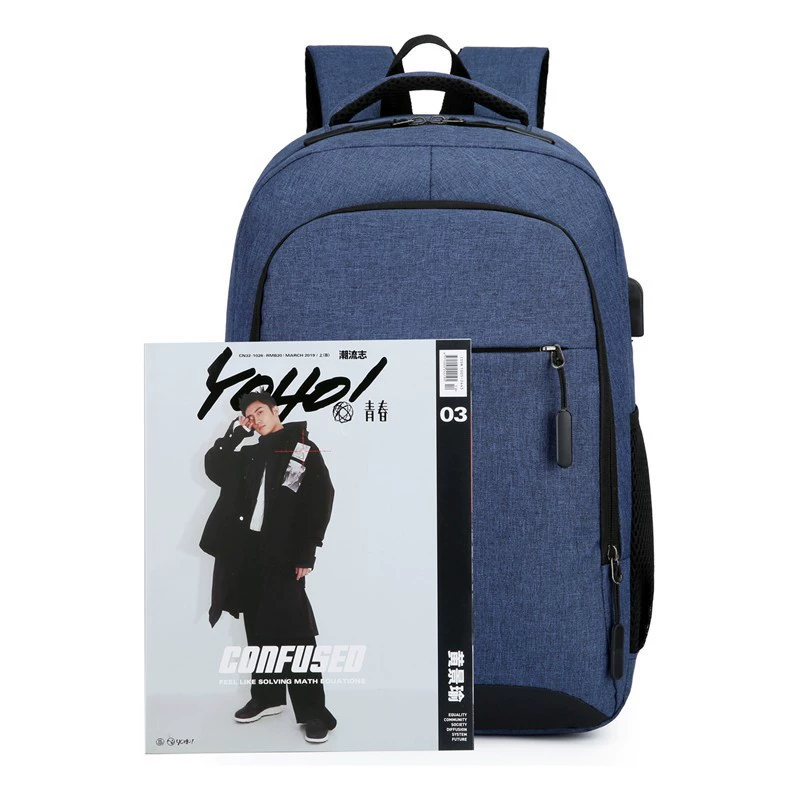 Retroreflective capacious school bag, fashionable backpack, Korean style, oxford cloth, for secondary school