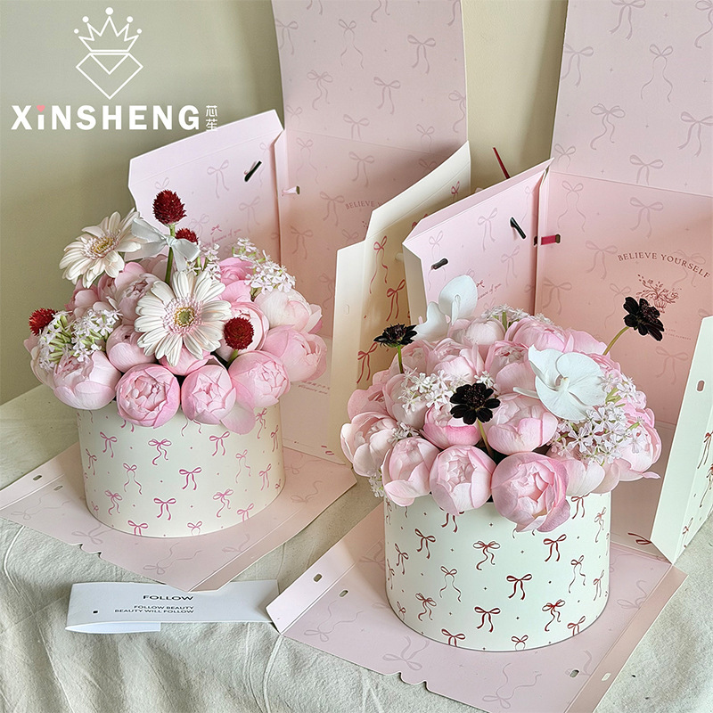 Xinyou 520 Bowknot Flower Box Fresh Flower Bouquet DIY Elegant Romantic Flower Shop Packaging Box Gift Box Floral Supplies Xinyou 520 Bowknot Flower Box Fresh Flower Bouquet DIY Elegant Romantic Flower Shop Packaging Box Gift Box Floral Supplies
