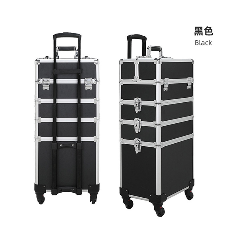 Caja de herramientas de manicura varilla de tracción de gran capacidad talón de maquillaje bordado belleza multicapa de almacenamiento profesional caja de maquillaje cepillo de maquillaje portátil