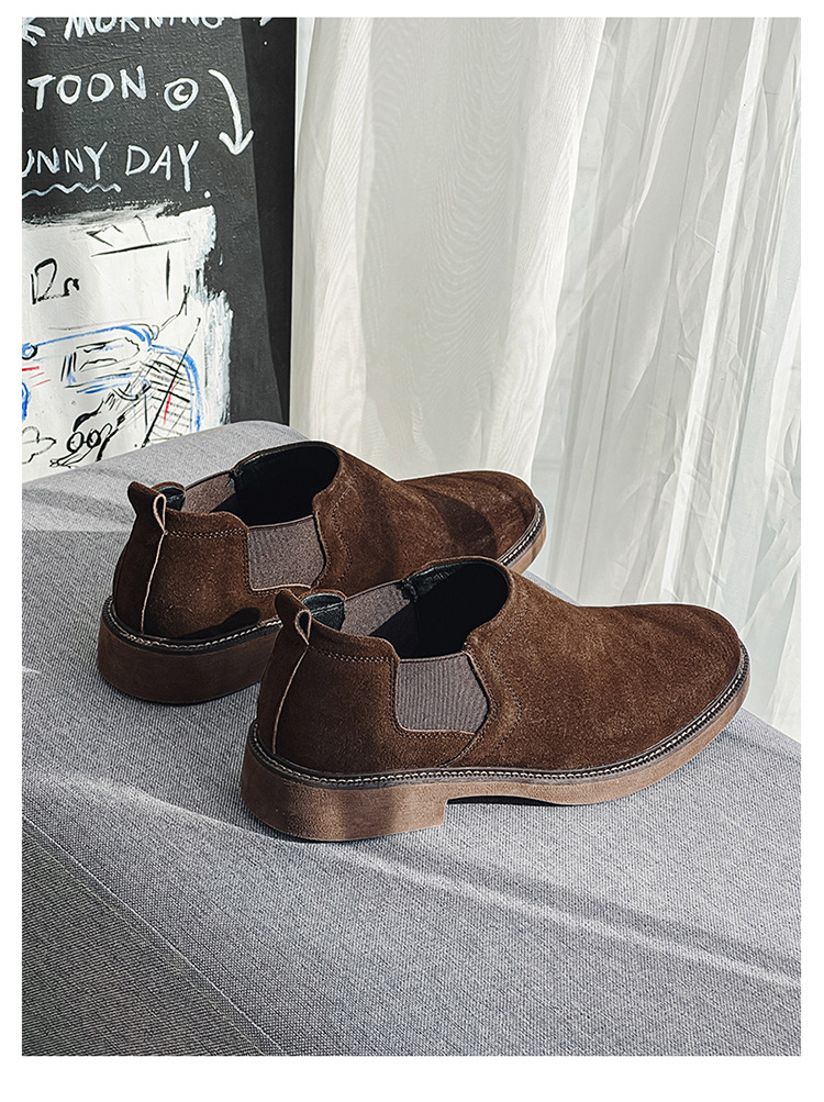 New men's shoes breathable casual leather shoes men set foot a slip-on low-top men's shoes_voghion.com