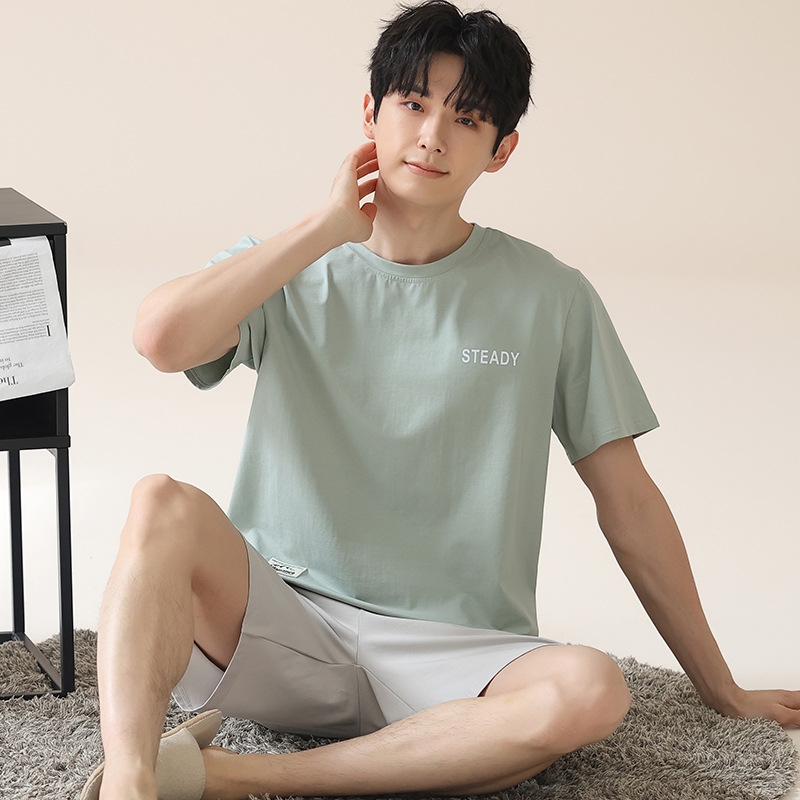 Ice Silk Pajamas Men's Summer Modal Short Sleeve Outwear Youth plus size 2024 New Thin Home Clothes suit
