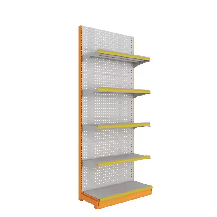 Tienda de fábrica de origen estante de exhibición minorista de metal duradero estante de exhibición de productos de supermercado