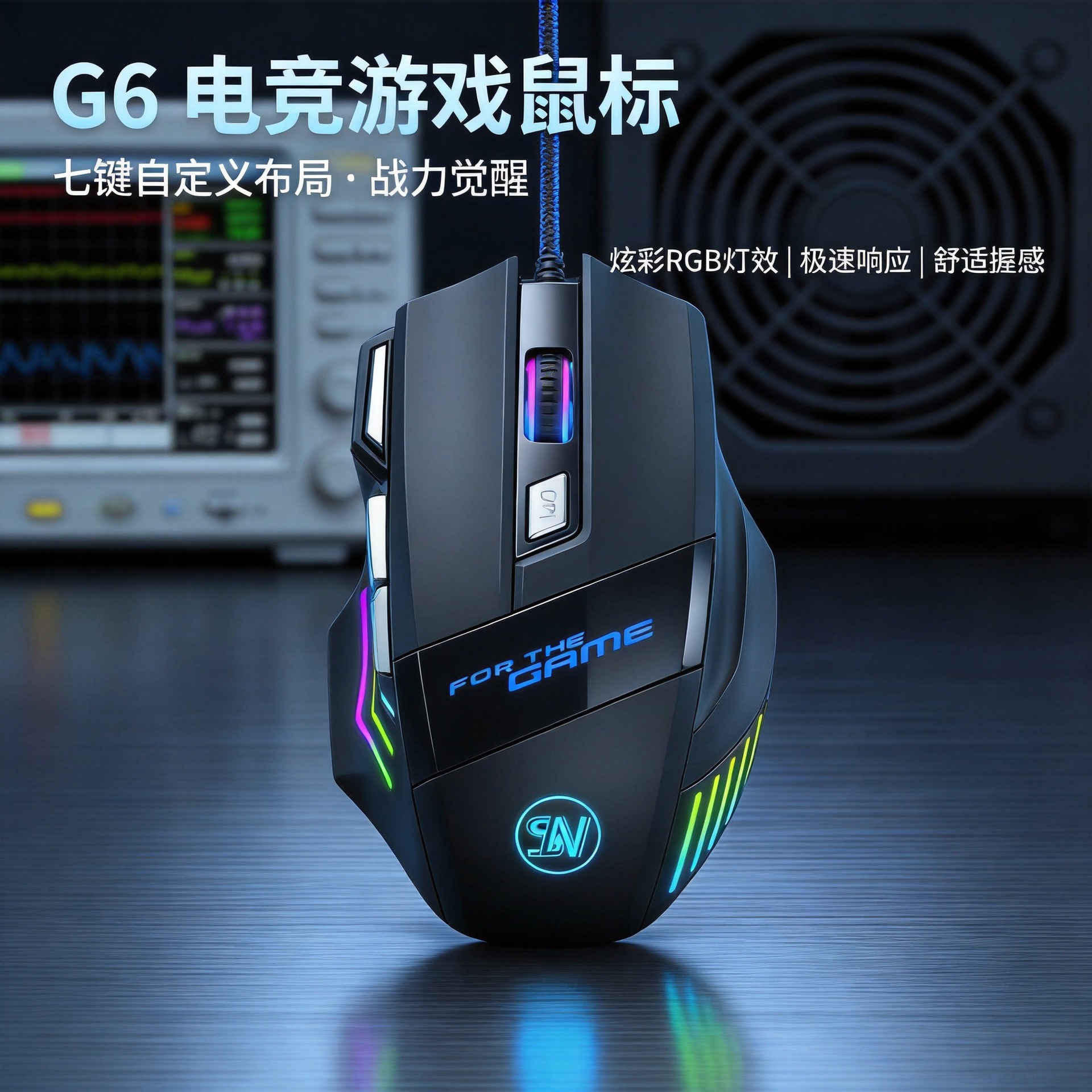 森朗尼G6有线游戏鼠标7键炫彩呼吸发光吃鸡电竞鼠标gamemouse 数码、电脑厂家批发实拍图