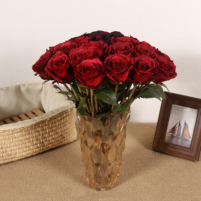 2026 nota de mano 8 flores falsas flores rosas flores flores flores decoración de la sala de estar vino rojo decoración floral caballo negro año