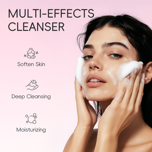 Cross-border LAIKAU cherry blossom facial cleanser 100g, all-English skincare facial wash, cleansing and moisturizing manufacturer, foreign trade