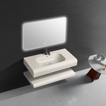 新款奶油风卫生间一体肤感洗漱双层浴室柜组合酒店民宿洗脸洗手盆