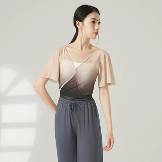 古典舞蹈服装渐变小飞袖身韵纱衣中国民族舞练功服艺考形体服