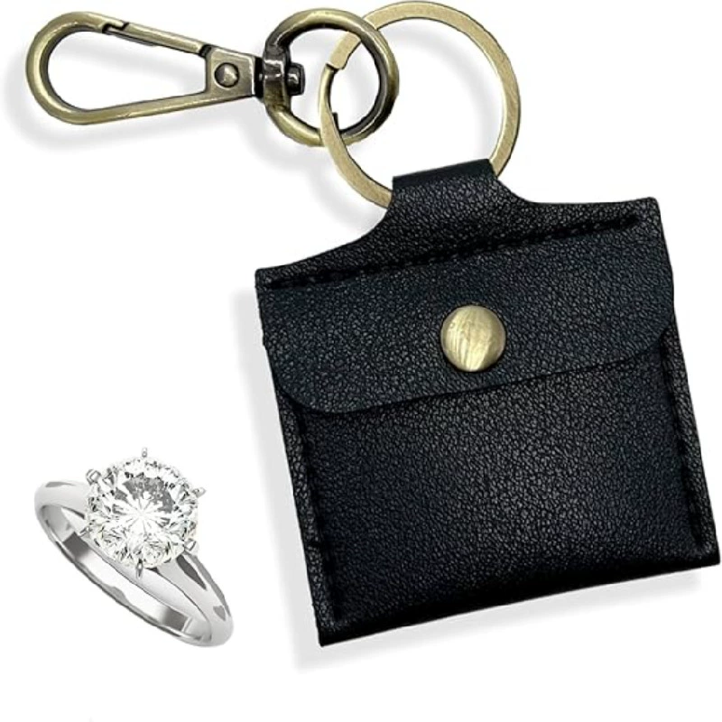 Дорожный кожаный брелок для ювелирных изделий из искусственной кожи, кожаный чехол, портативный мини-брелок с клапаном для брюк, многофункциональная косметичка