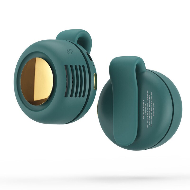 ミニファンポータブルハンドヘルド小型ファン USB 充電式ネッククリップファンサイレントブレードレス腰掛け FM019|undefined