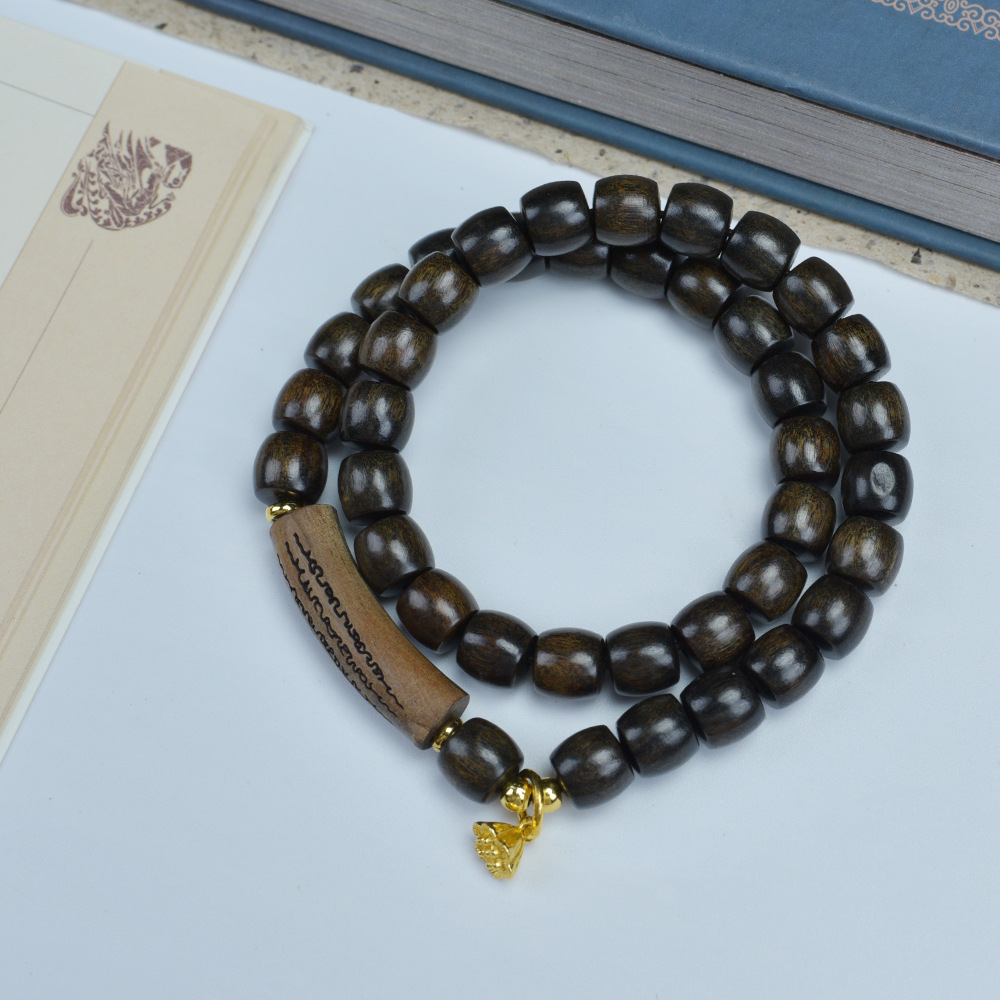 Shen Guibao 8x9mm 더블 서클 배럴 비드 하프 팔찌 모델