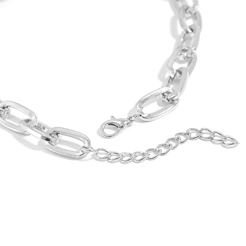 new personality punk fashion rhinestone necklace Cuban chain clavicle chain necklace