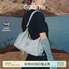 GROTTO個楽25年新色トーストhobo包植なめ羊皮脇下片肩斜めショルダーソフトバッグ