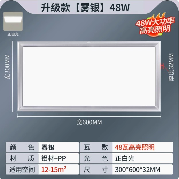 Built-in lights, ceiling light, spot lighting, rectangular lamp, LED light panel for bathroom