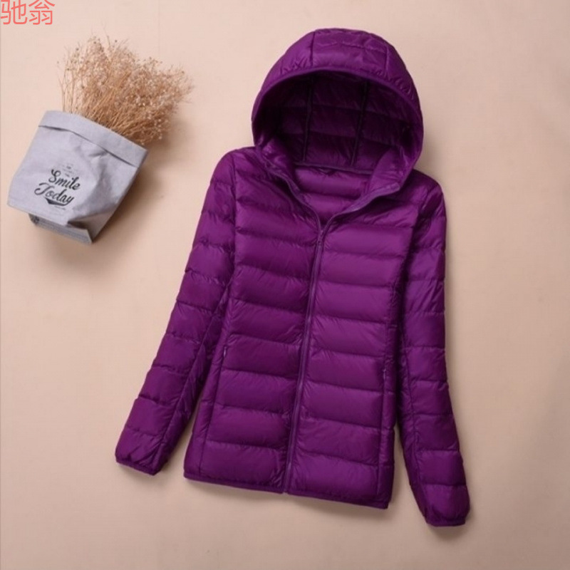 Y9Z Lightweight Large Size down Jacket for Women, Stand-Up Collar, Hooded, Korean Style, Cute, Slim Fit, Lightweight, Loose Long Sleeves Y9Z Lightweight Large Size down Jacket for Women, Stand-Up Collar, Hooded, Korean Style, Cute, Slim Fit, Lightweight, Loose Long Sleeves
