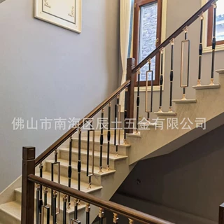 别墅铜艺全铜钢铜艺护栏铜艺雕花实木楼梯扶手家用室内欧式护栏