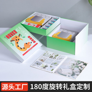 180-degree rotating creative gift box upper and lower double-layer packaging box Dragon Boat Festival daily gift box Shanghai ancient rubber packaging