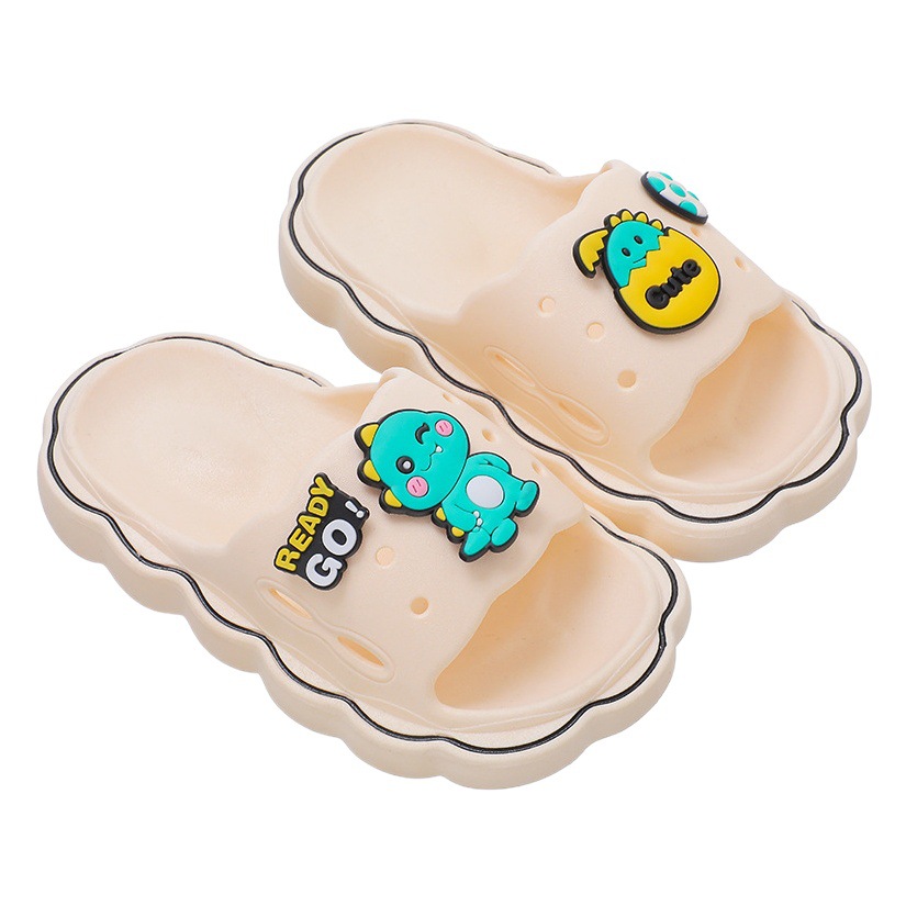 Los niños de dibujos animados de verano nuevo interior de fondo suave antideslizante zapatillas Sandalias de los niños dinosaurio bebé niños zapatillas