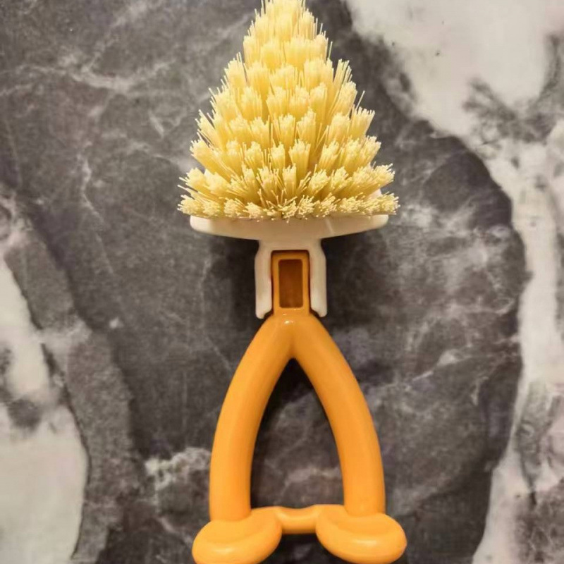 Household Triangular Crevice Brush, Foldable Bathroom Floor Brush, Shower Hole Brush, Kitchen Hard-Bristled Cleaning Brush