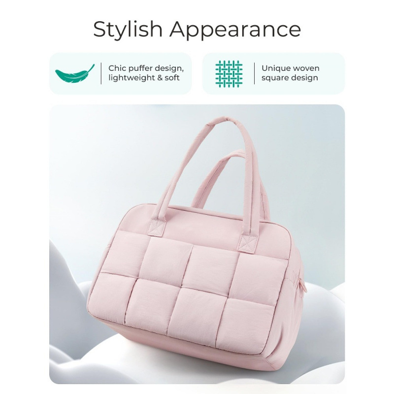 Nueva bolsa de fitness para mujeres bolsas de viaje plumadas bolsas de viaje con compartimiento de computadora portátil bolsas de viaje