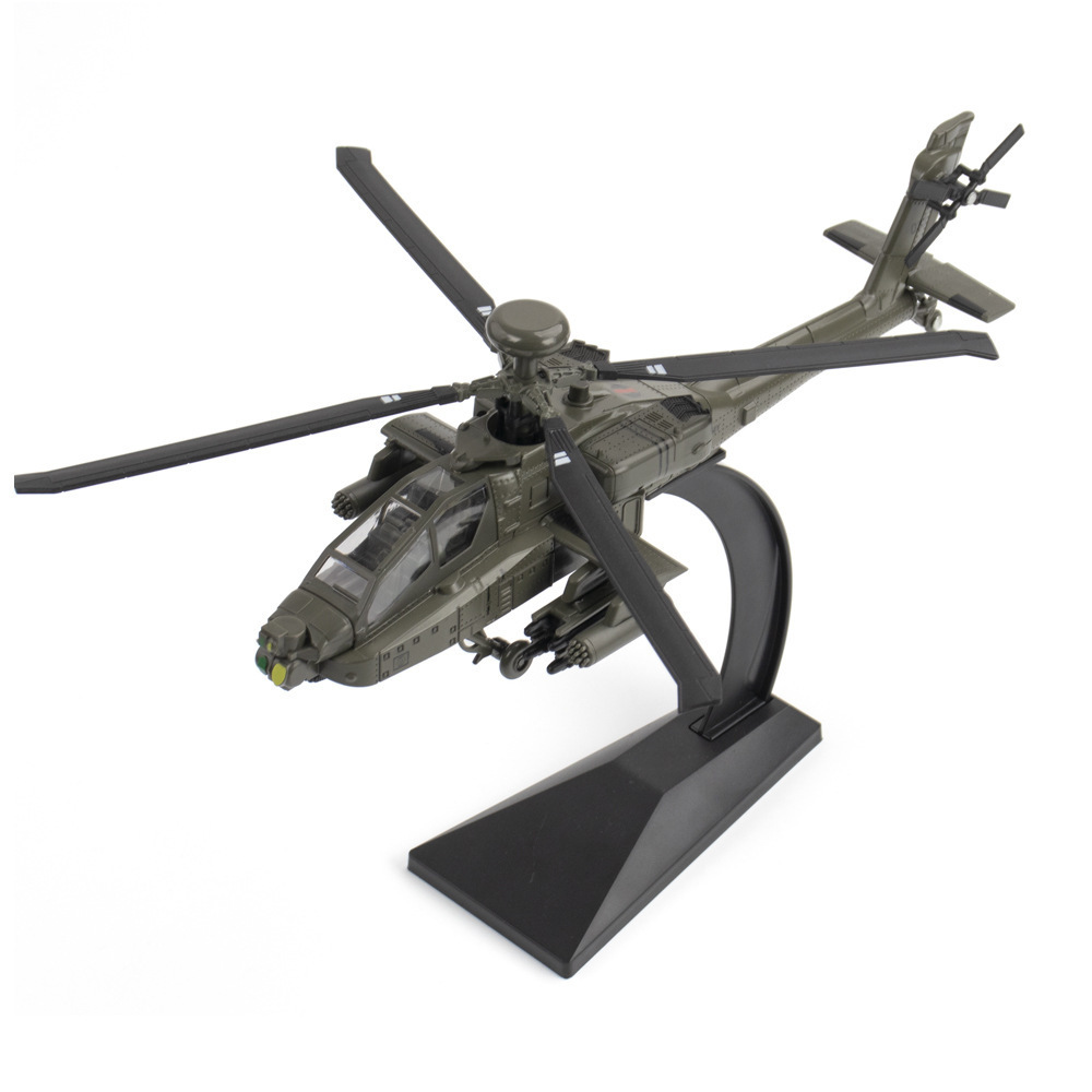 Huayi aleación 1:32 Apache helicóptero deslizante luz sonido juguete modelo de aviones decoración colección